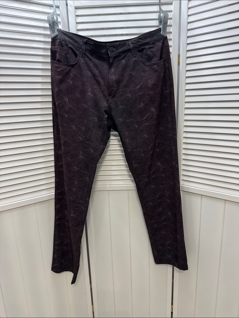 Men's Corduroy Pants in Dark Plum - Slim Tapered Fit